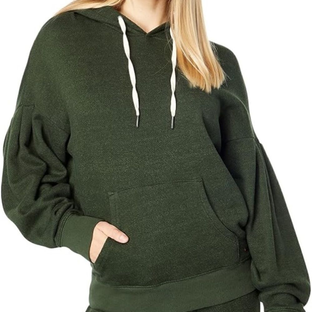 Philanthropy XS green puff sleeve sweatshirt hoodie